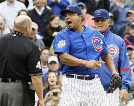 Carlos Zambrano throws umpire out