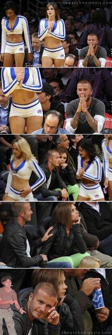 Beckham Posh fail caught looking
