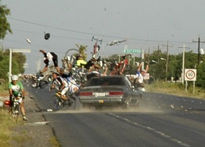 Car hits bicyclists