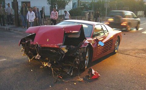 Wrecked Testarossa